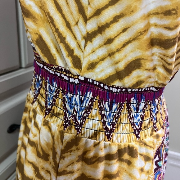 NWOT ECI New York Yellow | Purple printed maxi dress size S - Picture 8 of 10